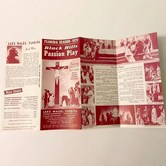Vintage 1970 Florida  Black Hills Passion Play Lake Wales Brochure Souvenir - Picture 11 of 12